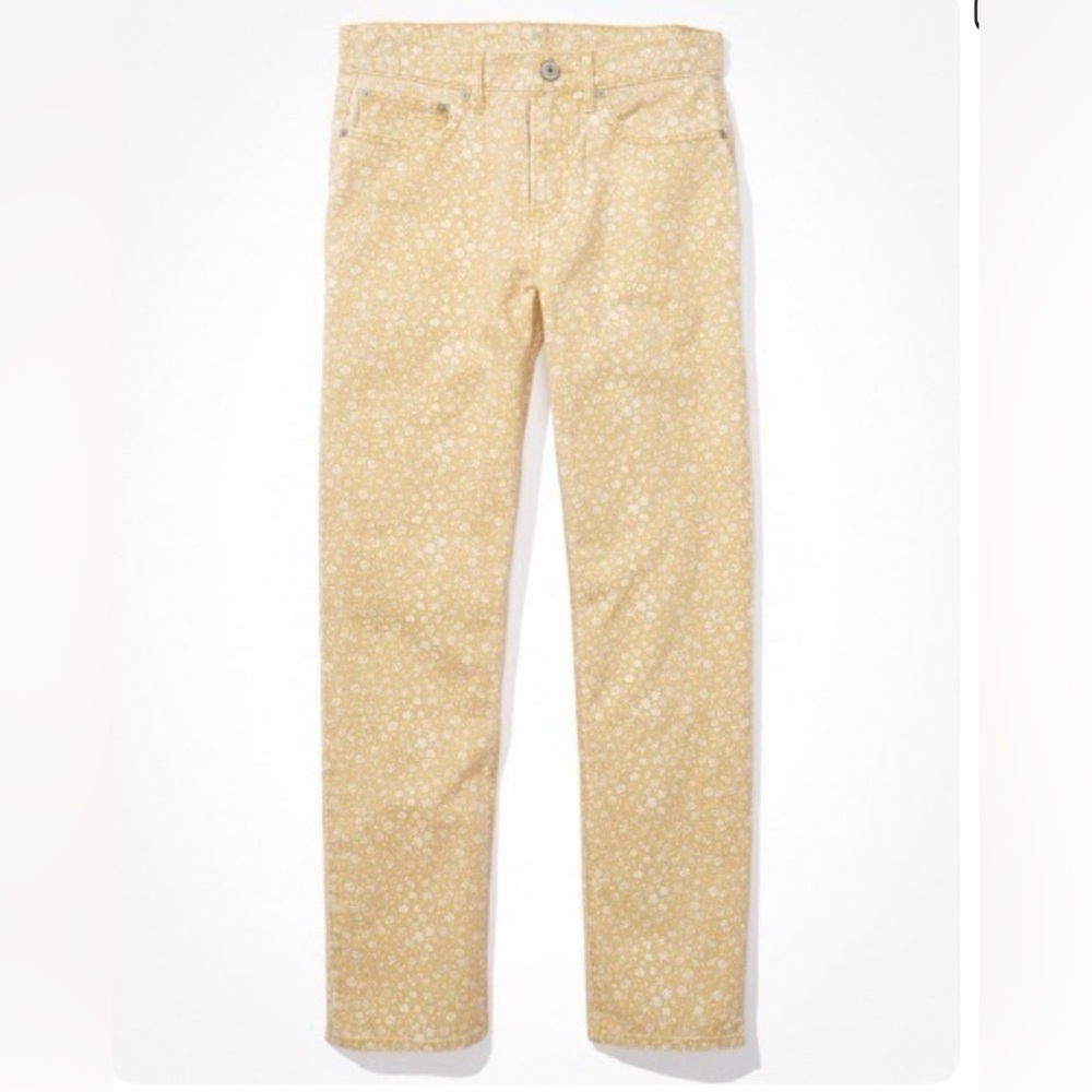 Butter Yellow Floral ‘90s Straight Jeans by American Eagle